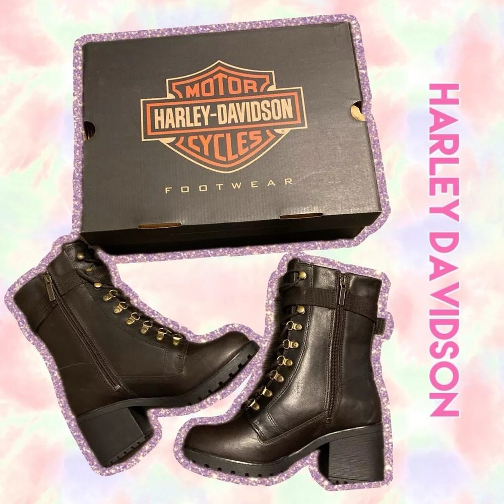 Harley Davidson Size 10 Women’s Marinda 9” Lace Motorcycle Riding Boots